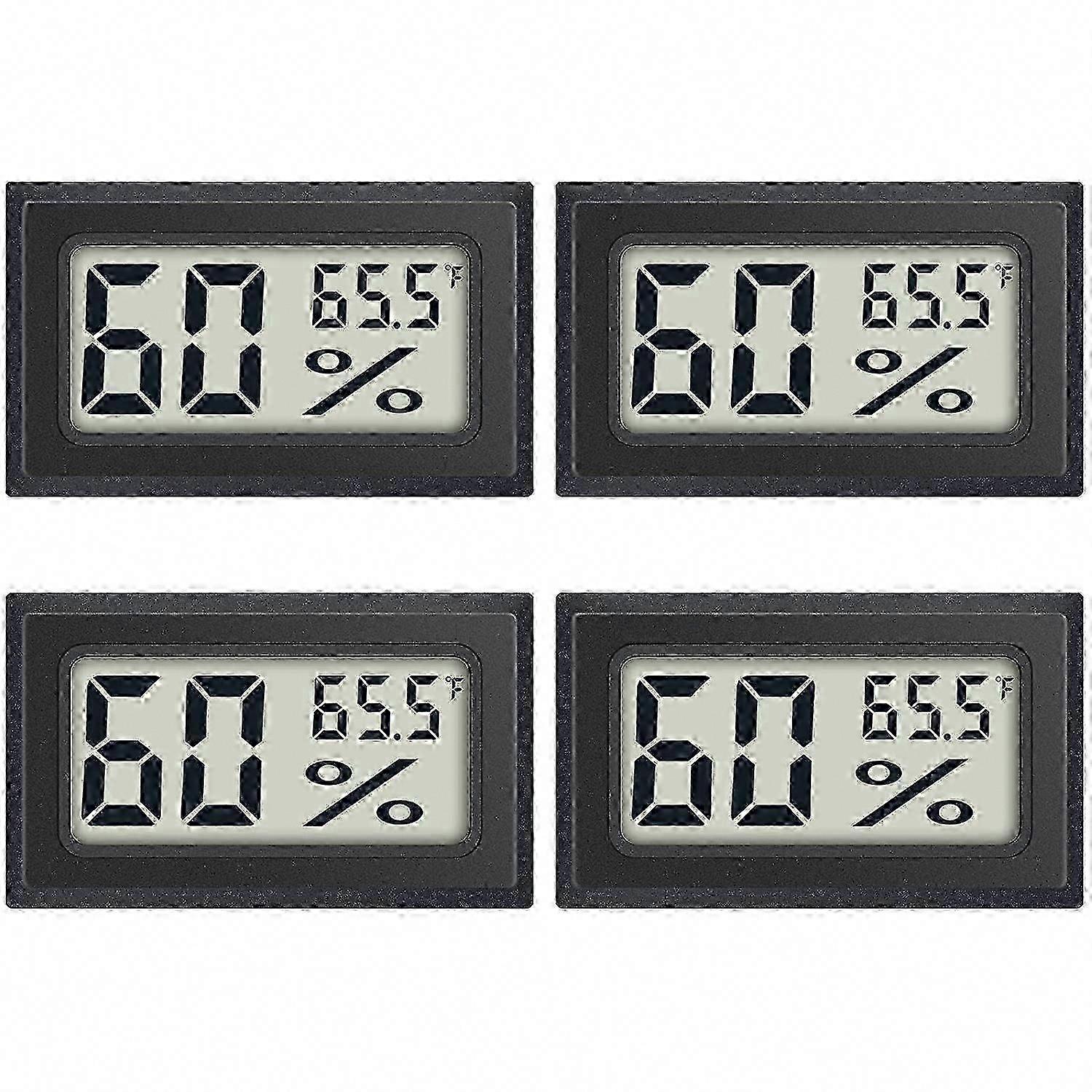 4-Pack Mini Digital Thermometer Hygrometer for Indoor Humidity Monitoring in Fahrenheit