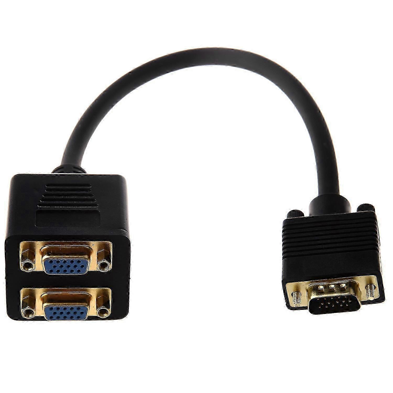 Video Splitter :vga(hd15) M To Vga(hd15) F X 2 (1 Pc To 2 Monitors)