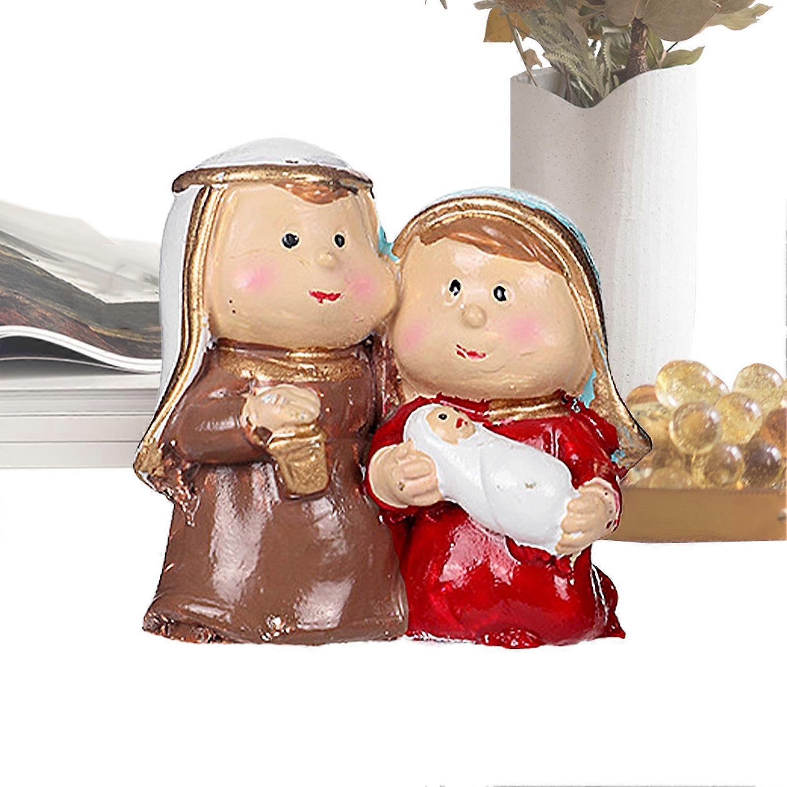 Christmas Nativity Resin Nativity Set Manger Scene,Holy Family Manger Scene, Nativity Figures, Christmas Nativity Scene for Tabletop Mantel