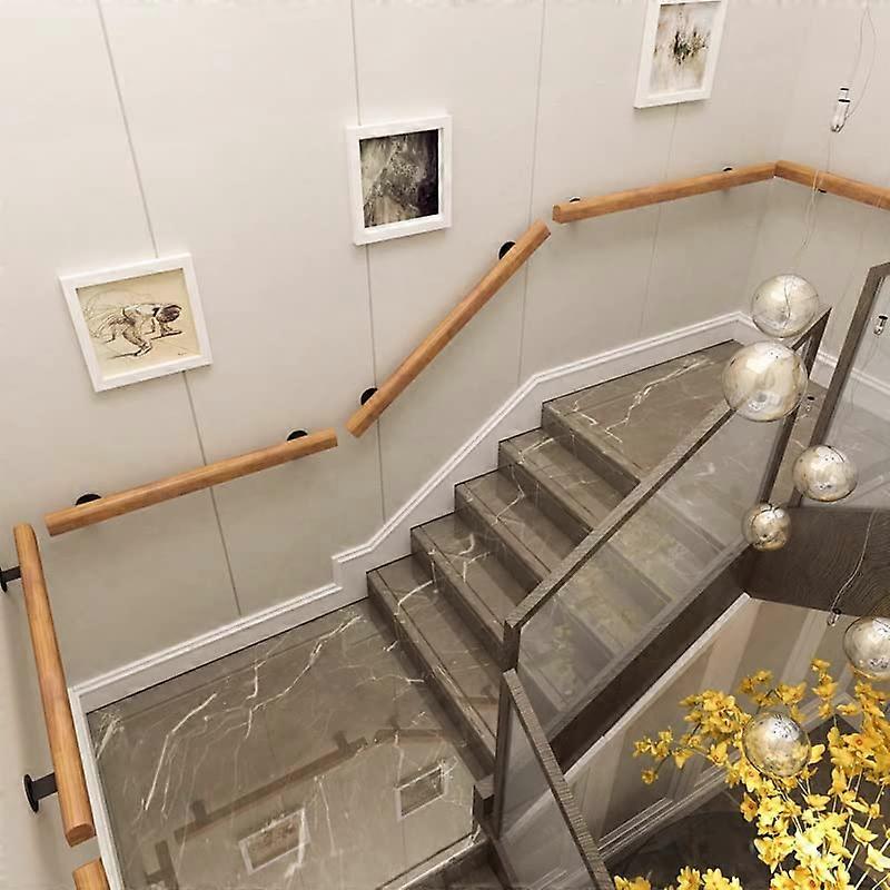 Nonslip wallmounted solid wood staircase for elderly, for home use, indoor stairs, 540 cm (18ft/540cm).