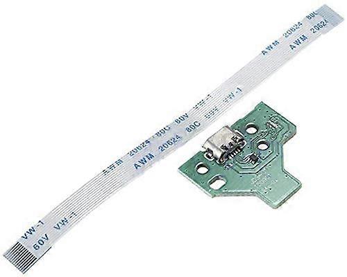 2 x Micro USB Charging Port PCB 12 Pin Power Flex Ribbon Cable Replacement Compatible with JDS011 Sony Playstation PS4 Controller DualShock 4