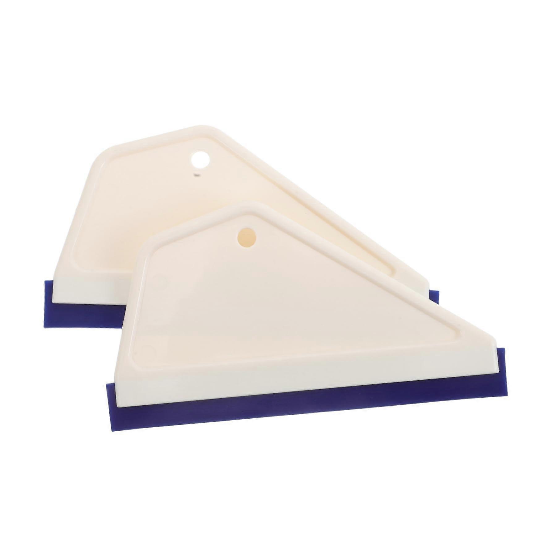 2 Pack Car Window Squeegee and Vinyl Film Scraper Tool for Auto Cleaning, White Plastic