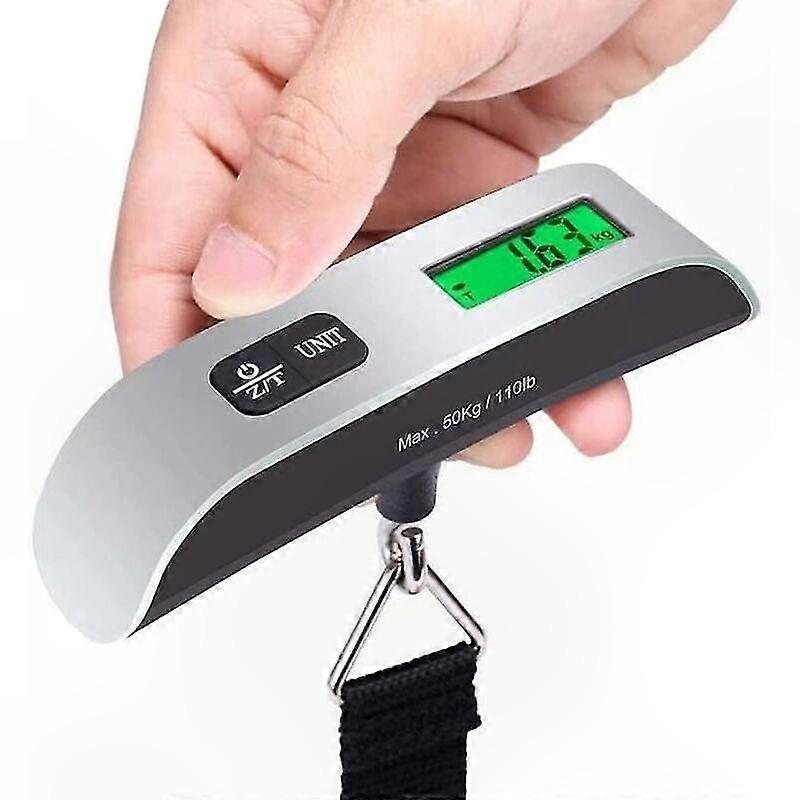 Digital Luggage Scale, Portable Suitcase Weighing Tool with Backlit LCD, Max 50kg Capacity for Travel, Outdoor, Shopping, and Home Use