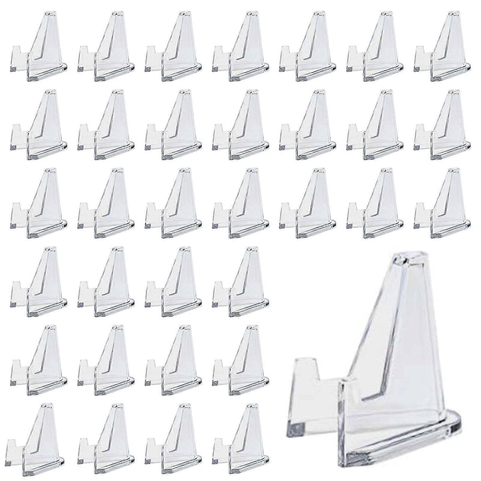 Card Display Stand 40Pcs Mini Clear Acrylic Easel Stands 2.3 Inch Tall for Trading Cards Coins Medals Collectibles