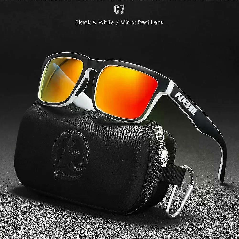New Brand High Quality Men Square Sunglasses Colors Sports Polarized Sun Glasses Reflective Coating Mirrored Lens UV400