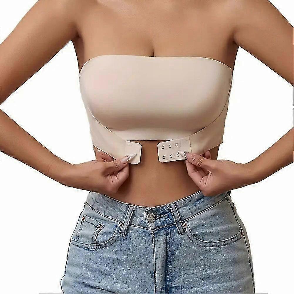 Front Closure Seamless Bralette with Breathable Strapless Design for Women's Comfort Underwear