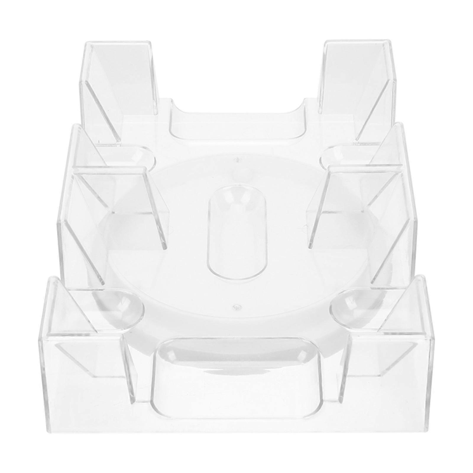 Transparent Rotary Card Holder with Tray – Elegant Storage Stand for Two Decks, Fine Polishing, Organized and Practical Design