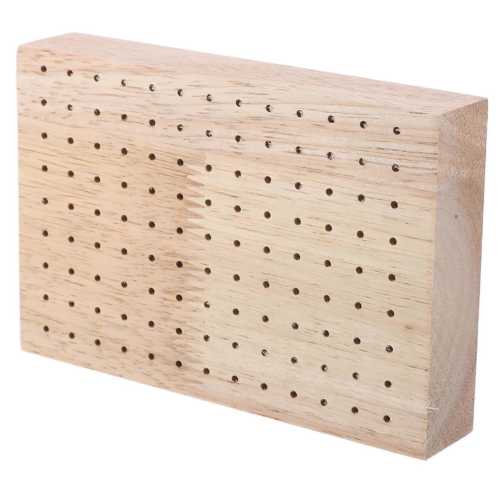 Wooden Candy Display Rectangular Skewer Holder Light Yellow for Retail 1Set