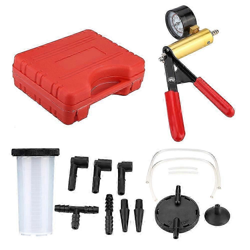 Auto Hand Held Vacuum Pump Pressure Tester Kit Brake Bleeder Test Tool