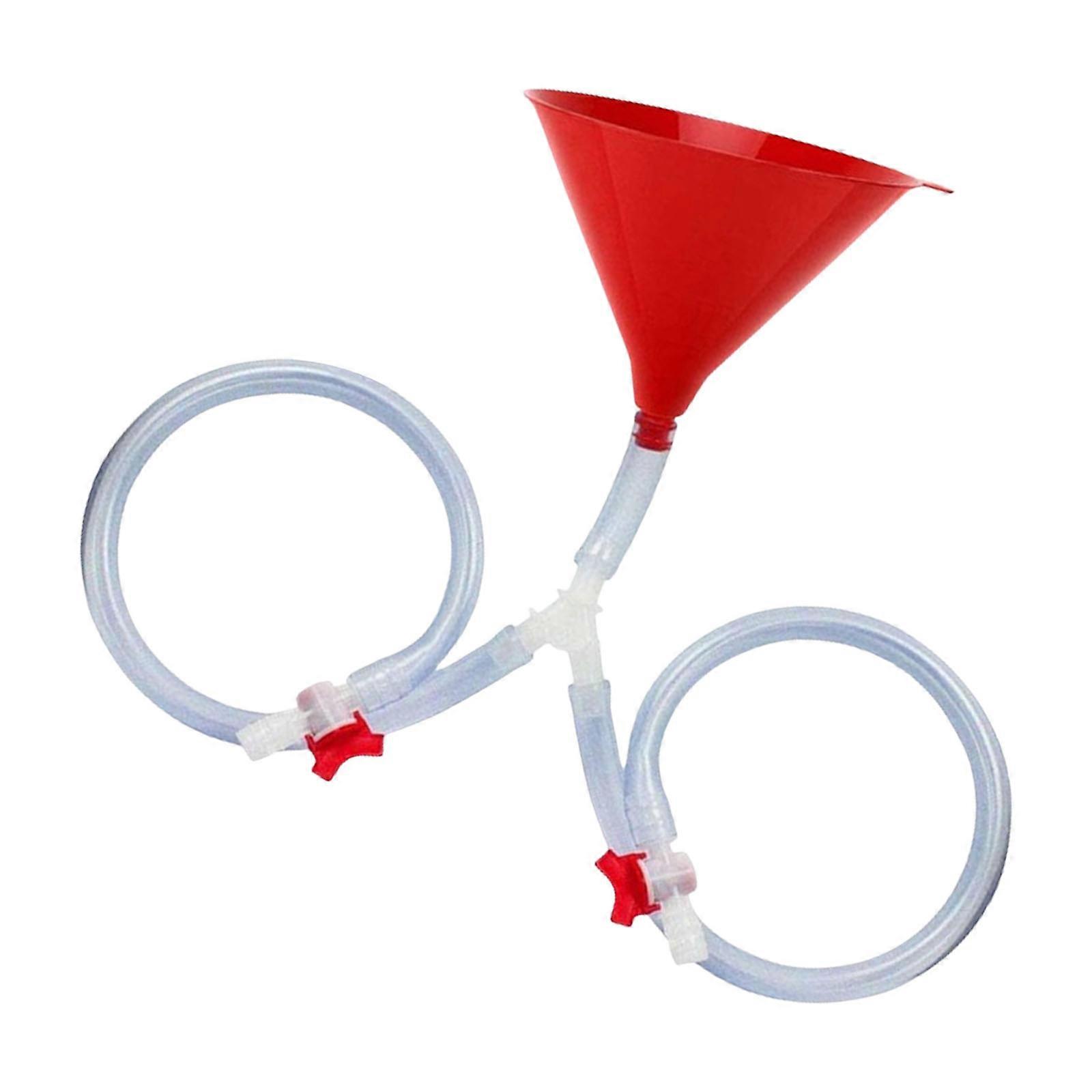Beverage Funnel For Social Event Pool Parties Ergonomic Handle Plastic Construction Drinking Tool With Sealing Valves Multicolor