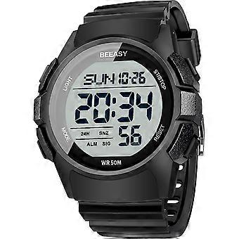 2025 Nieuwste Model Heren Digitaal Sporthorloge, Waterdicht Horloge met Stopwatch Countdown Timer Alarmfunctie Dual Time Rubber Strap Wrist Wat