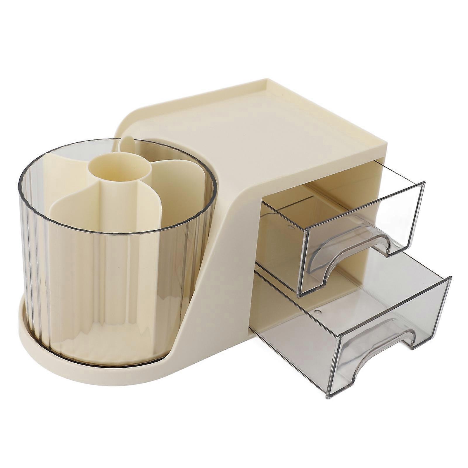 Rotatable Desktop Organizer Drawer Multifunctional Yellow 547g