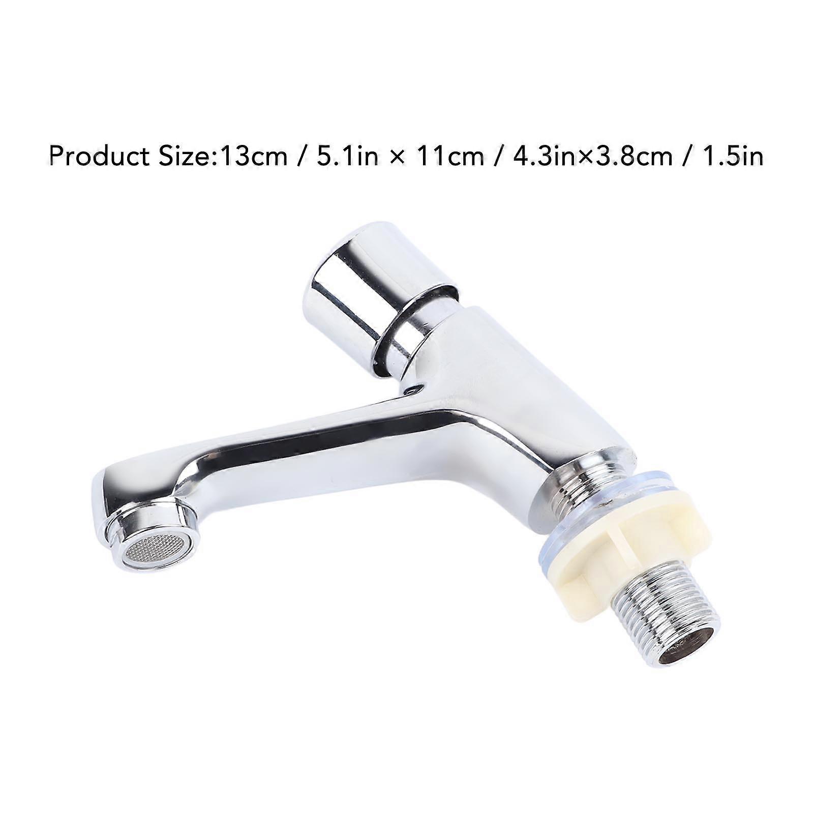 Copper Time Delay Faucet 13x11x3.8cm Water-Saving Basin Sink Tap