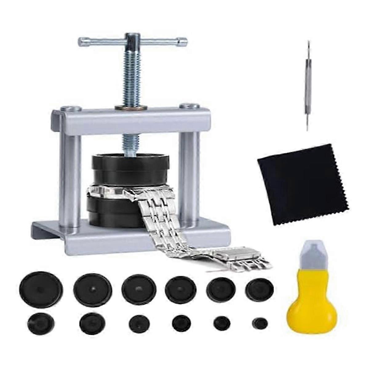 Watch Pressing Tool Kit for Various Watch Models, Closing Back Cover and Battery Replacement