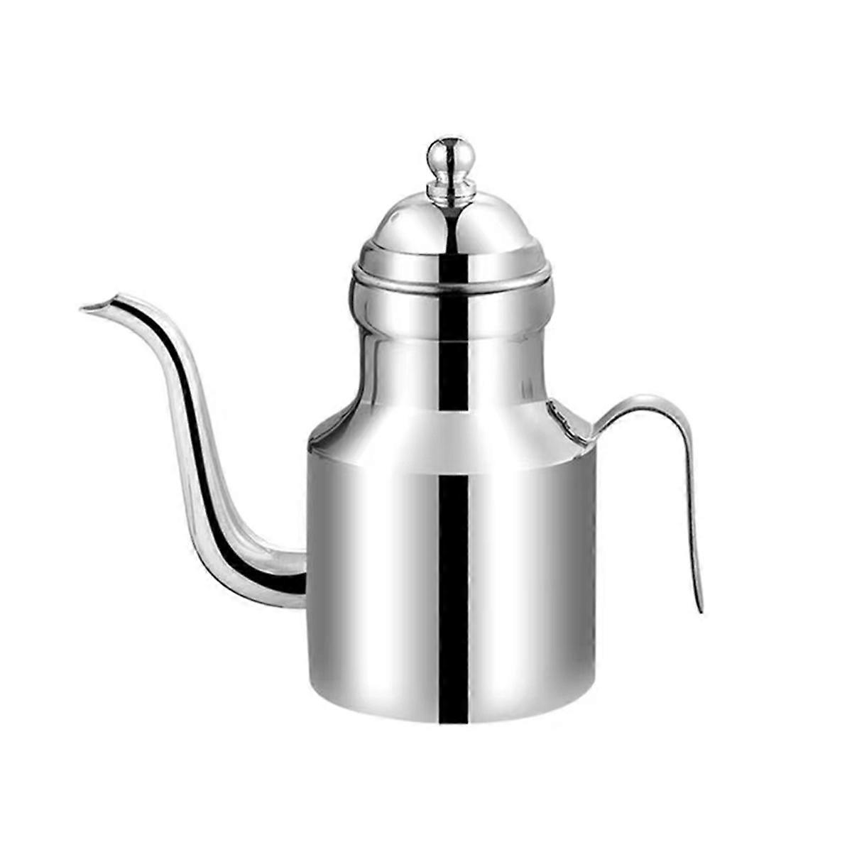 Stainless Steel Olive Oil Dispenser Bottle 310ml Drip-Free Pouring Oil Pot Storage Container for Salad and Kitchen