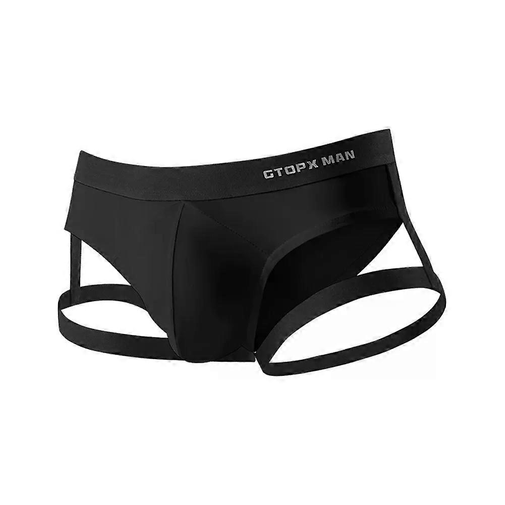 Men Jockstrap Breathable Soft U Convex Underwear Backless Briefs Underpants Thong High Elastic Bikini Slip Homme With Garter