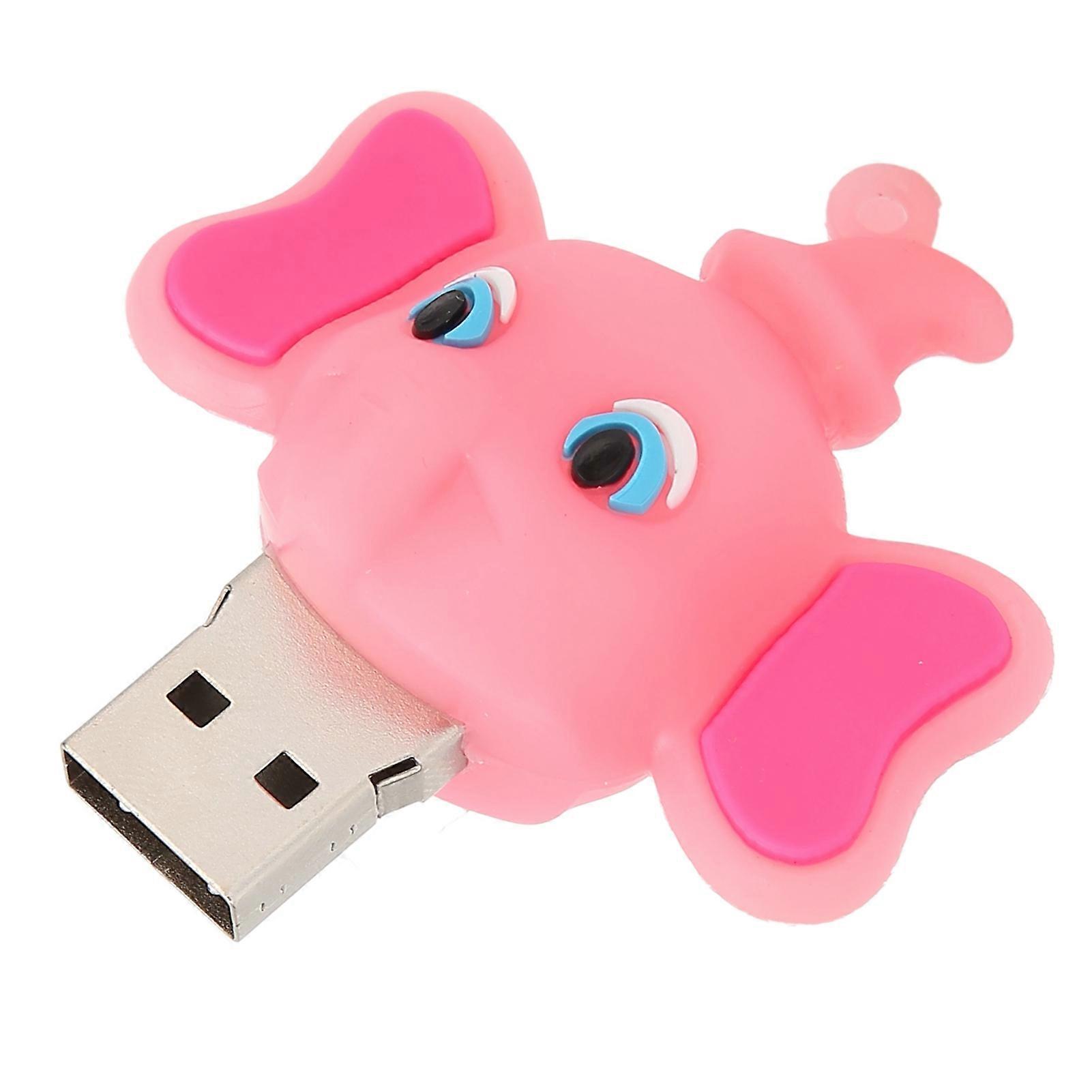 Cute Pink Elephant 32GB Cartoon USB Flash Drive Memory Stick