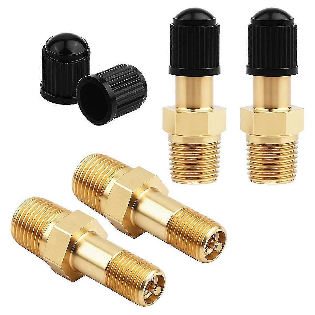 Gold 1/8 Schrader Valve Set for Air Compressor Tank with Sealing