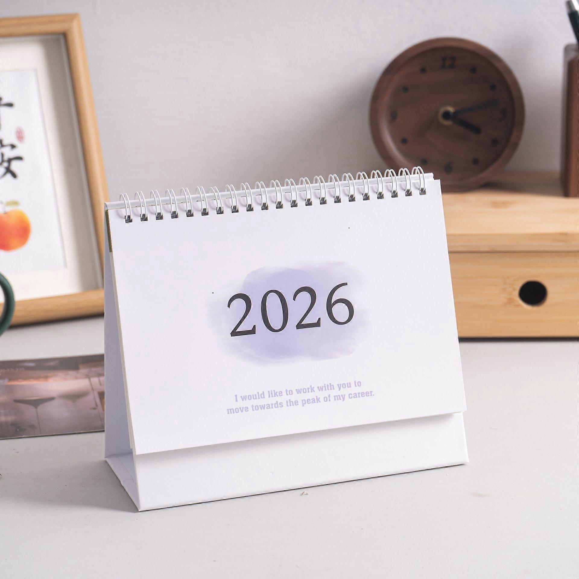 Mini Desk Calendar Small Standing Flip Calendar From July 2025 To December 2026 For Planning Organizing Daily Scheduler Home Office Decor Purple