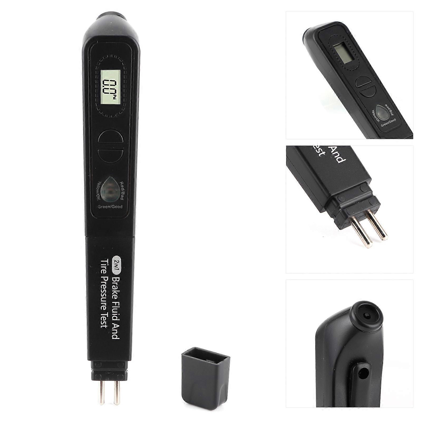 2-in-1 Brake Fluid & Tire Pressure Tester Pen with 5 LED Display