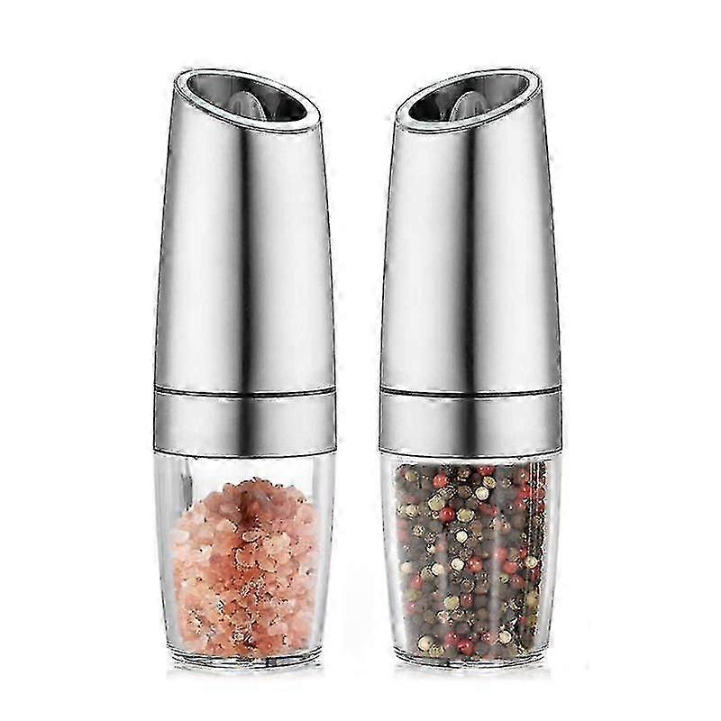 Electric Salt And Pepper Grinder Set|2pcs With Gravity Sensor, Led Light, Adjustable Coarseness (ShiKai)