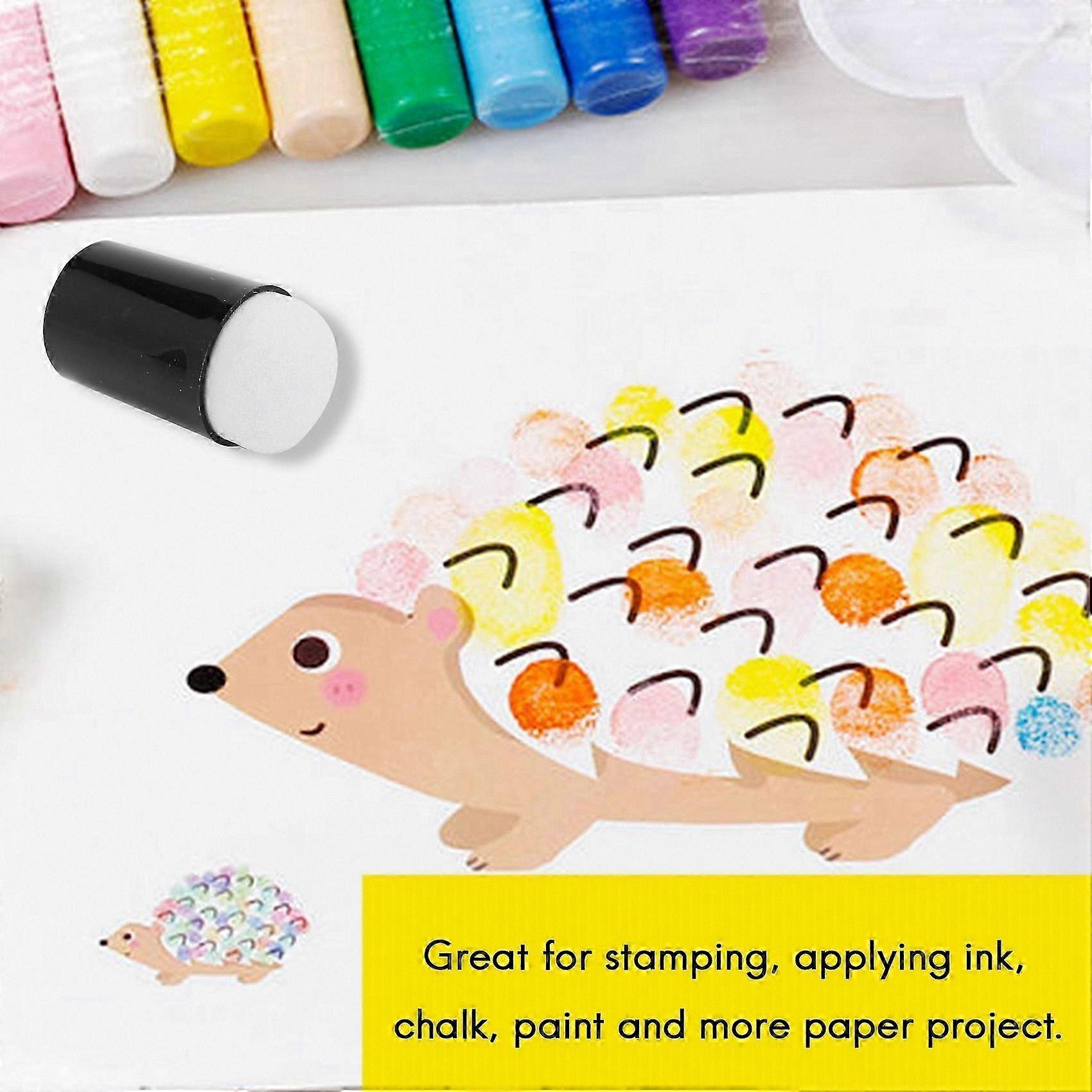 50Pcs Sponge Dauber Stamping Set with Ink Pad and Case for Art Crafts Office School Projects