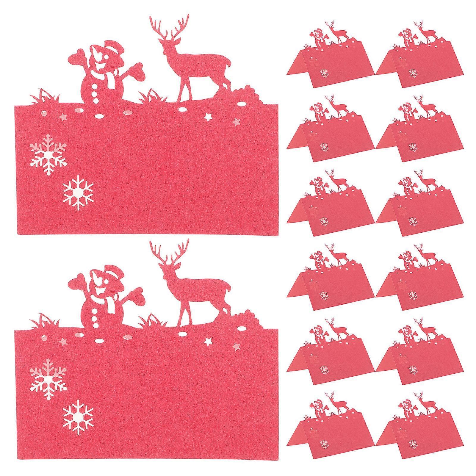 Christmas Table Name Cards Paper Festive Seating Cards for Party 200Pcs
