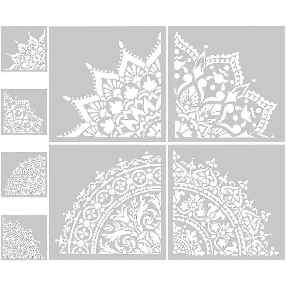 Wall Painting Hollow Out Pattern Diy Art Crafts Pet Material Reusable 8Pcs