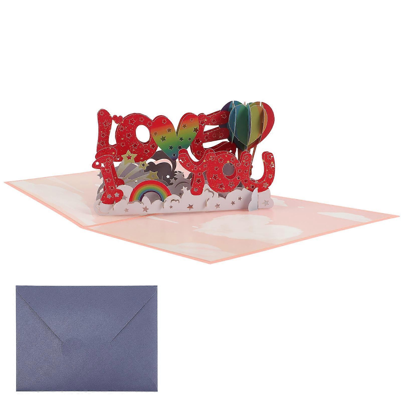 Valentine's Day 3D Greeting Card For Husband 21.00X16.00X0.50cm Multi Color Featuring Love Declaration 1 Set