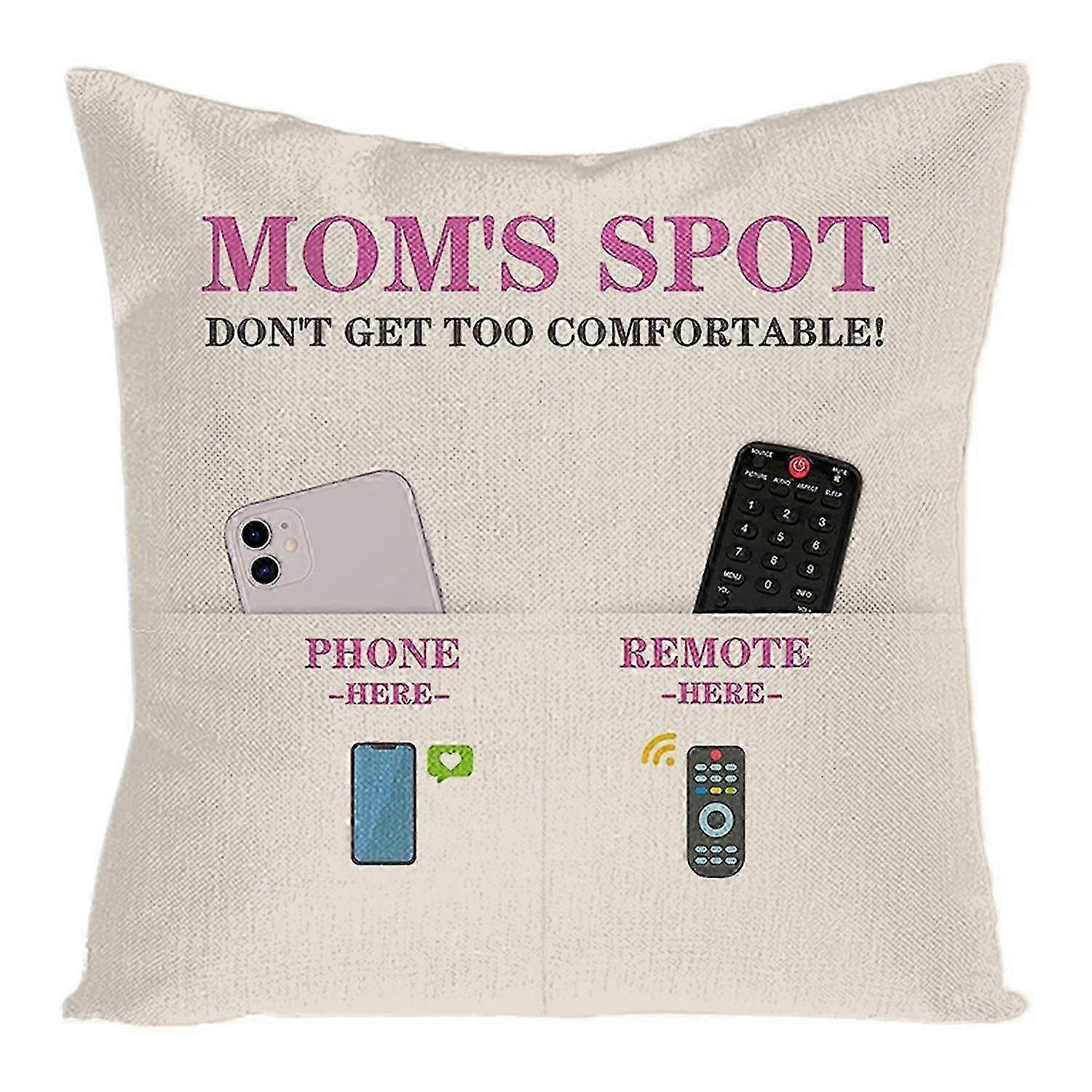 Creative Square Pillowcase with Storage Pocket Home Decorative Cushion Cover Remote Control Phone St