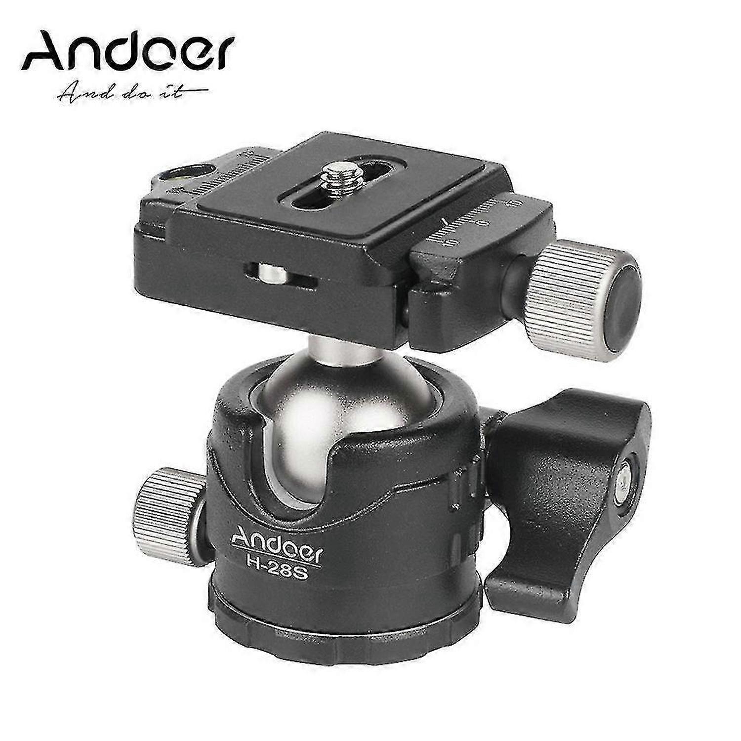 Andoer H28S Mini Ball Head 360 Degree Panoramic Low Profile Tabletop Head Monopod Tripod Ballhead Mo