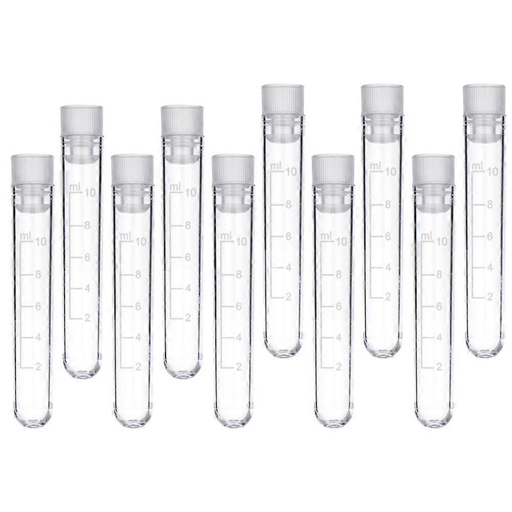 Cylindrical Labs Test Tubes White Sample Containers for Teaching Tool 50Pcs