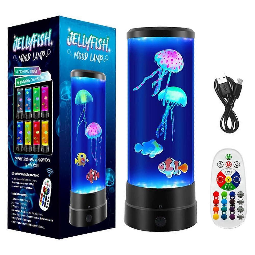 17 Colours Setting Jellyfish Lamp with Remote Control, Adjustable Brightness and 3D Visual Effects