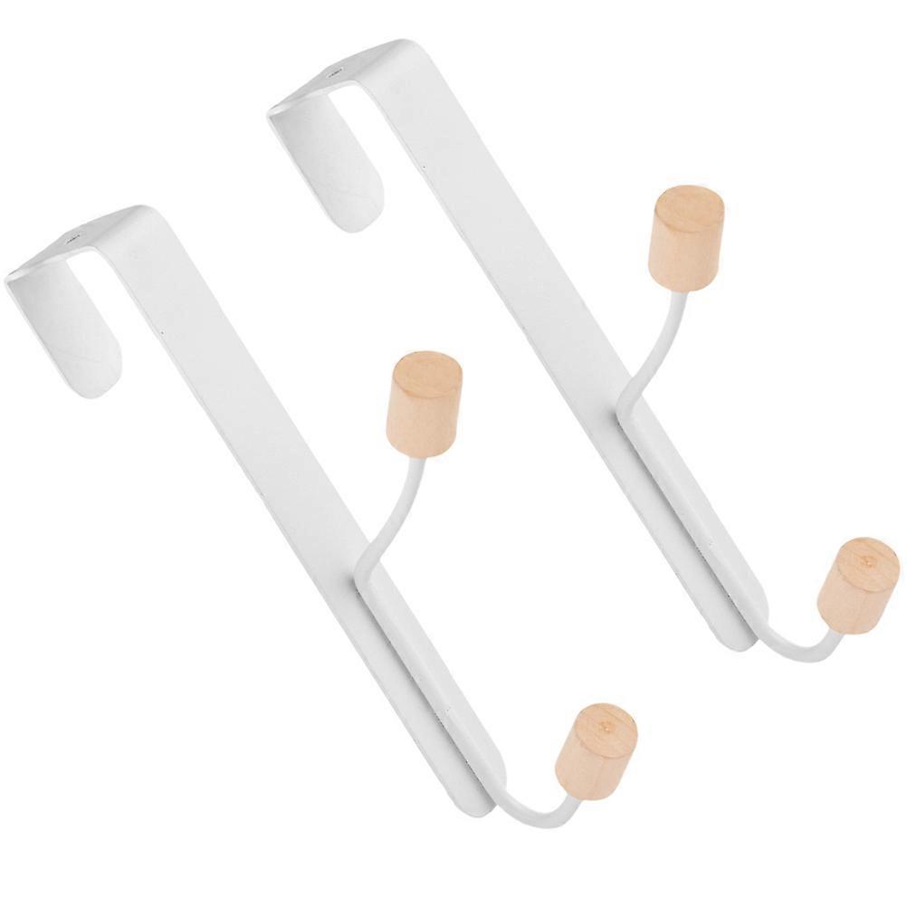 Door Hanger Hook Iron Wood for Towels and Clothes 4Pcs Over Door Hooks