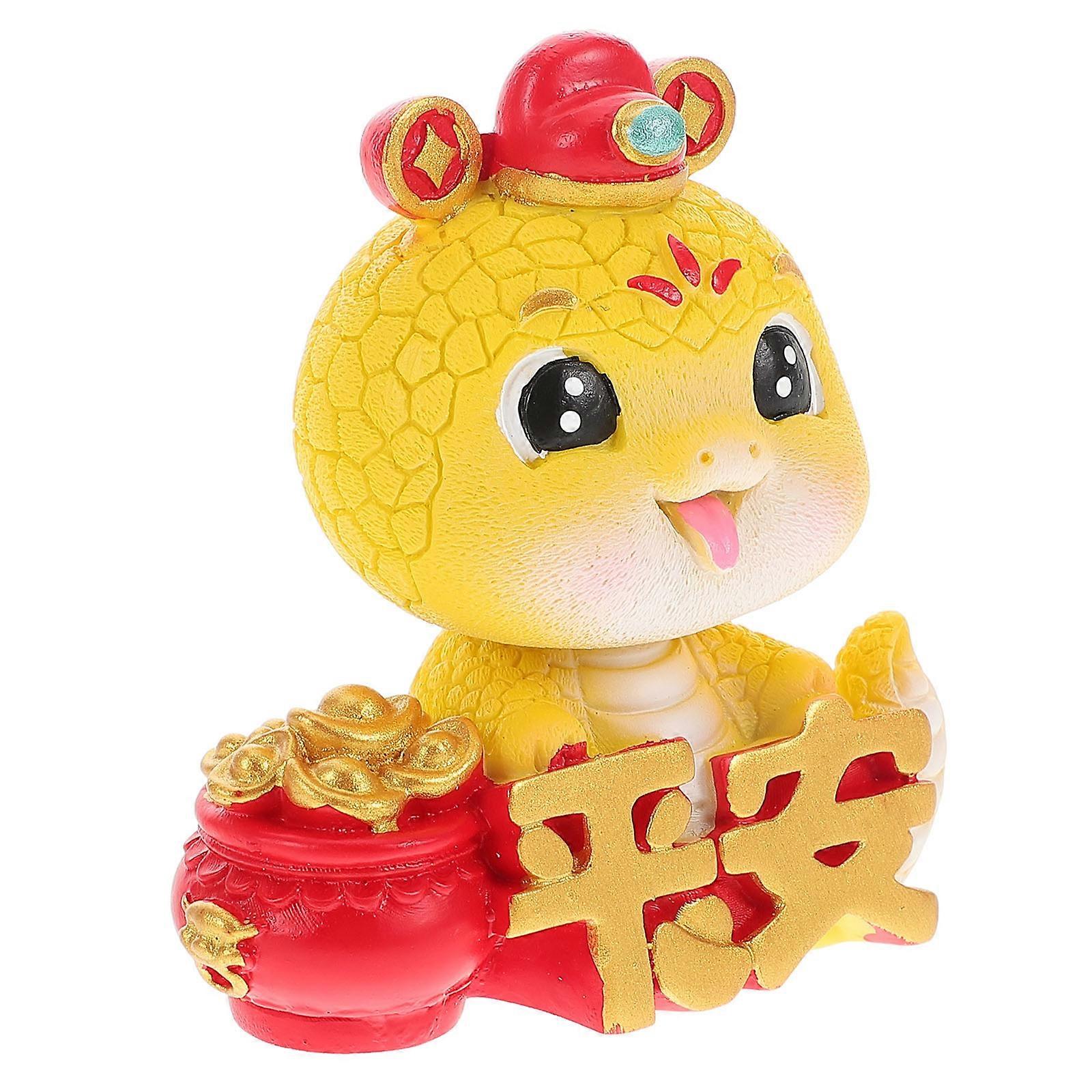 Chinese Zodiac Snake Doll for Home Decoration with Moving Head 4Pcs