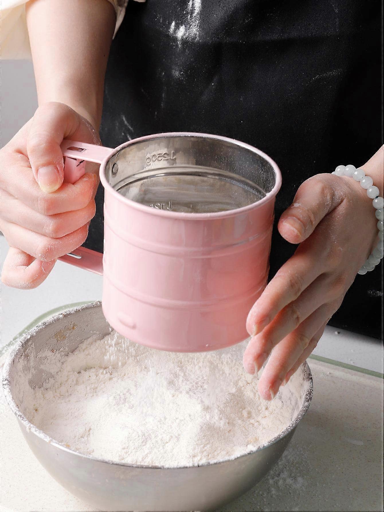 1pc Stainless Steel Handheld Flour Sifter, Baking Powdered Sugar Sieve Tool, Multiple Colors Available