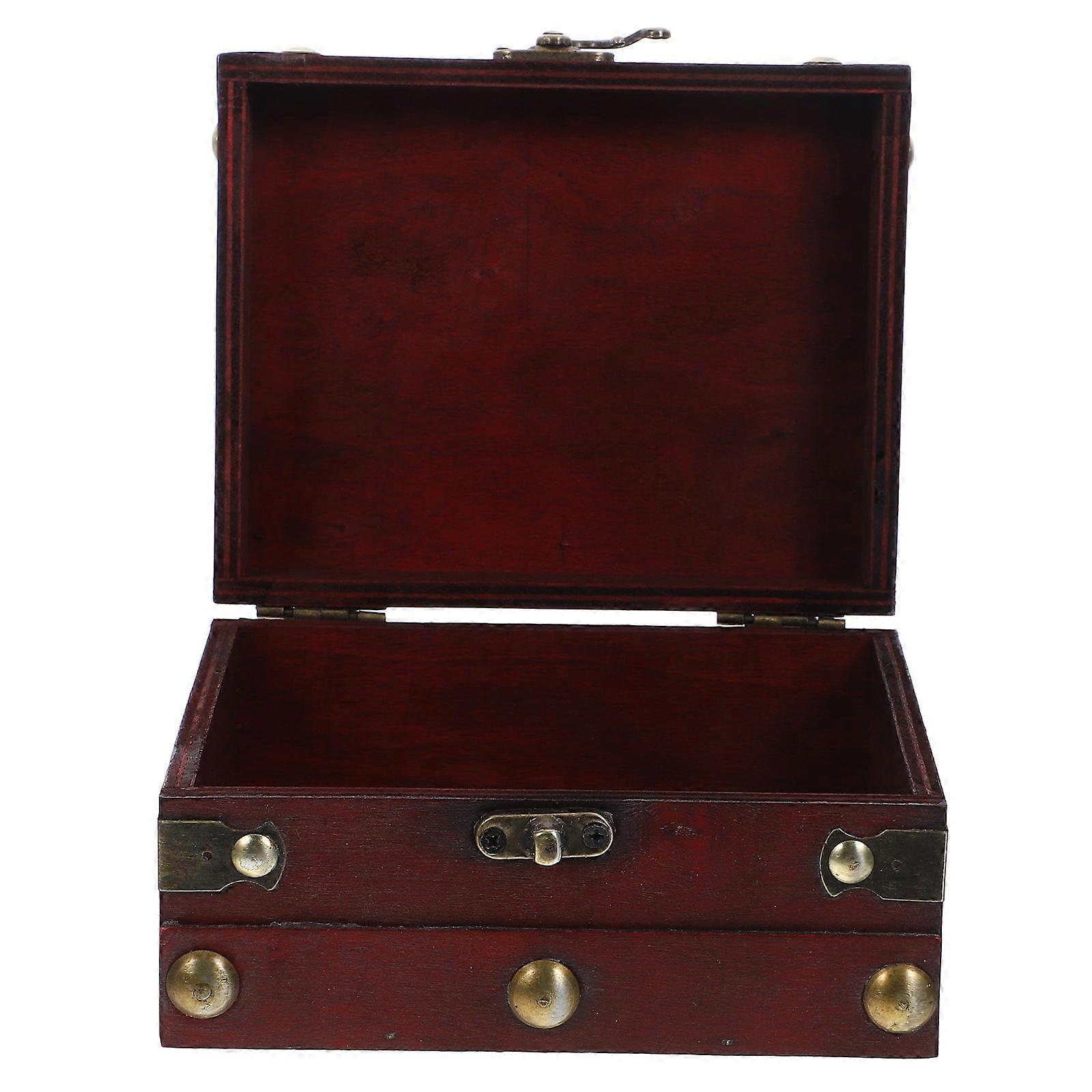 Vintage Trinket Box Jewelry Storage Case for Storage Use 2Pcs Red