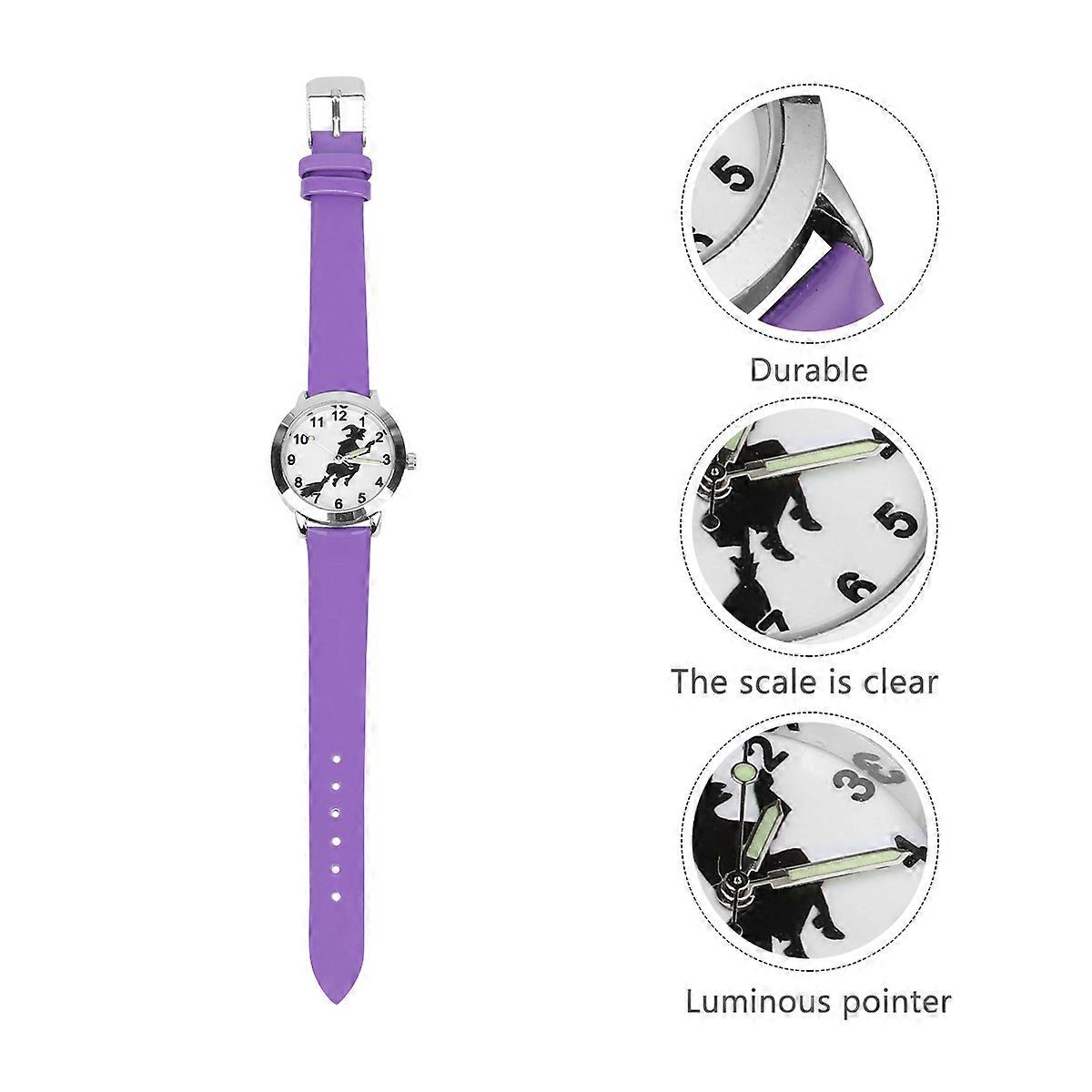 Children Quartz Watch Halloween Witch Pattern Watch Gift for Kids