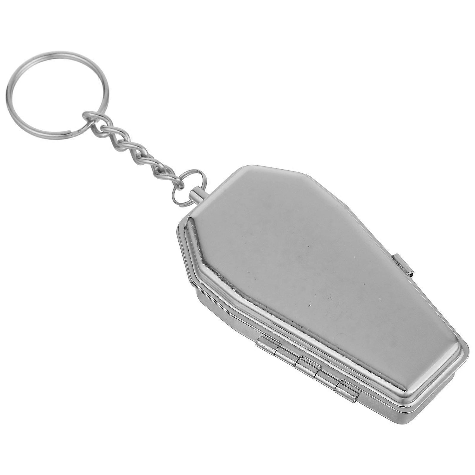 Decorative Keyring Coffin Shaped Metal Ashtray for Portable Use 4Pcs