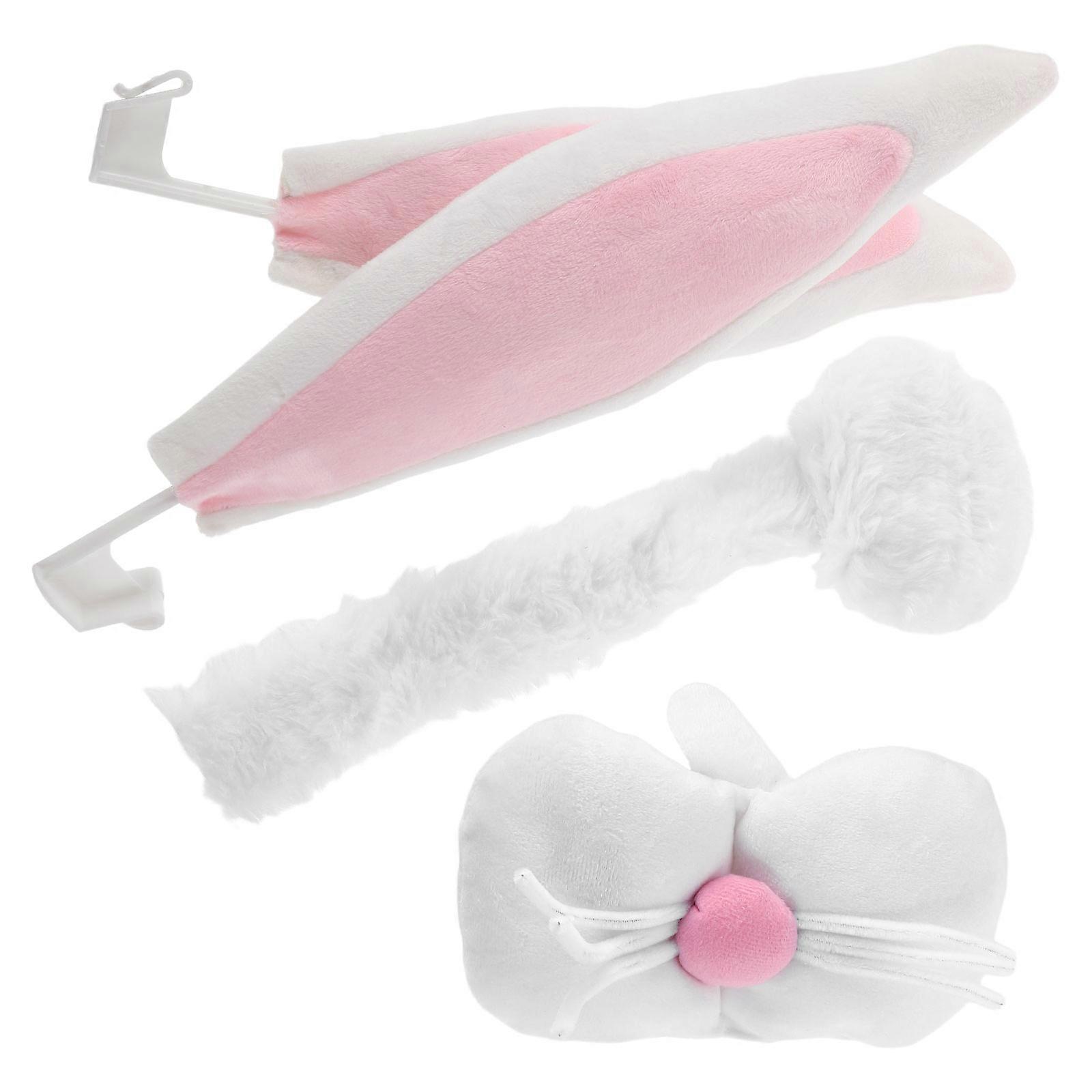 Bunny Accessories Car Decor for Easter 4Sets Cute Bunny Ears and Nose