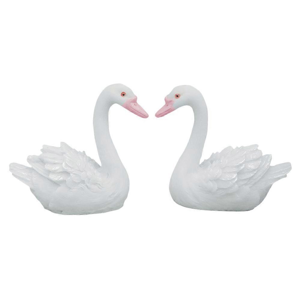 Durable Swan Figurines for Garden Decor with 6Pcs White Resin Models
