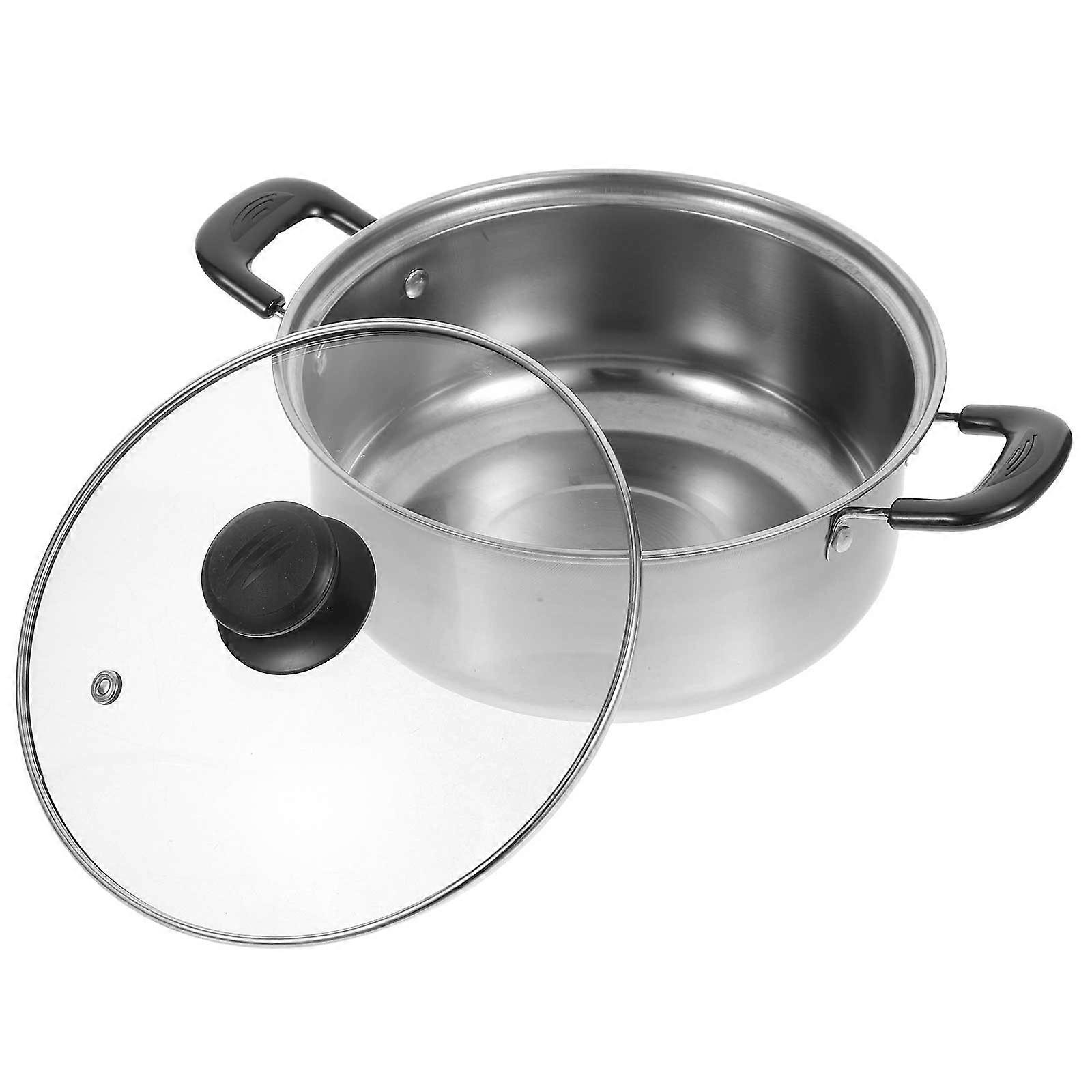 Multipurpose Cooking Pot 2Pcs Round Soup Pot For Kitchen Accessory 25.00X19.00X7.80CM Rust Resistant Material