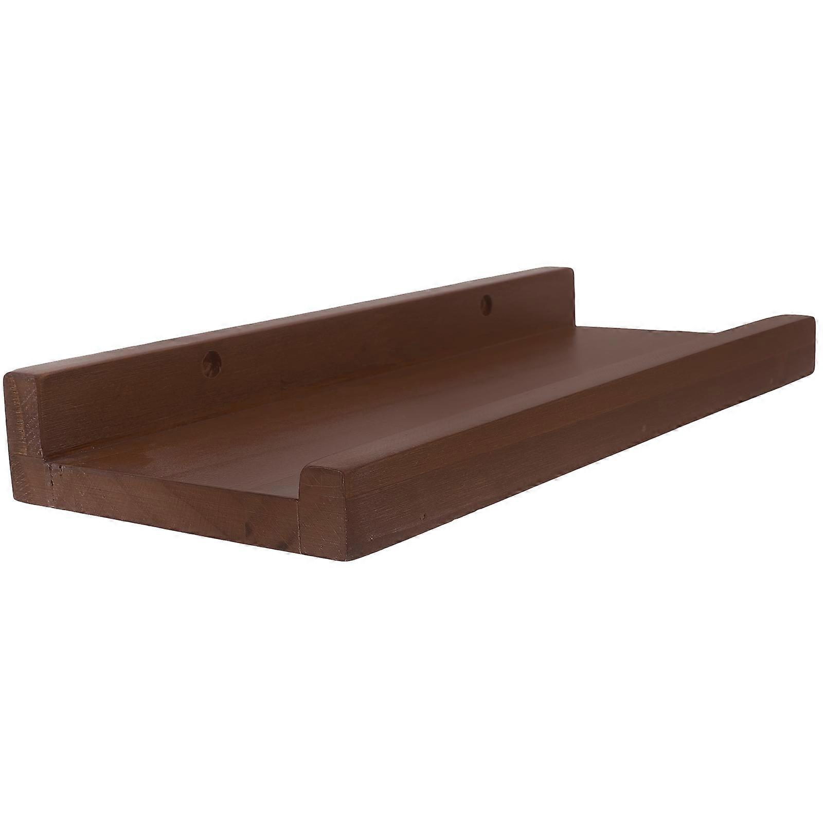 2Pcs Wood Floating Shelf Wall Shelf for Storage Rustic Brown Wall Holder