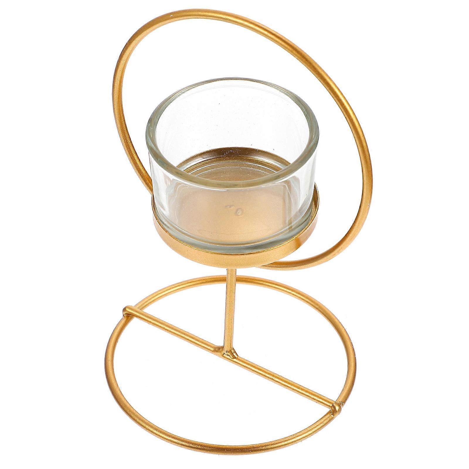 Creative Candlestick 1Pcs Golden Alloy Desktop Ornament Material Versatile Design