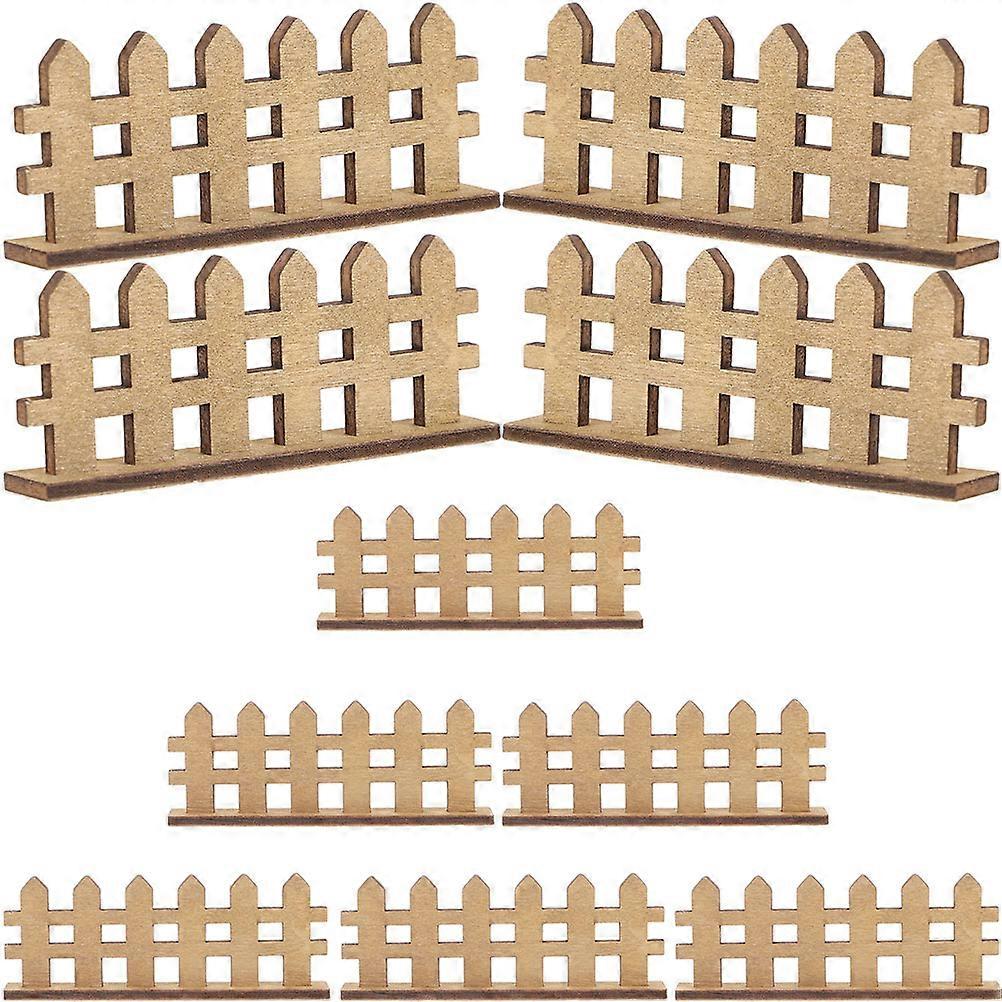 Mini Picket Wood Fence 24Pcs Khaki for Micro Landscape DIY with Instant Mini Charm