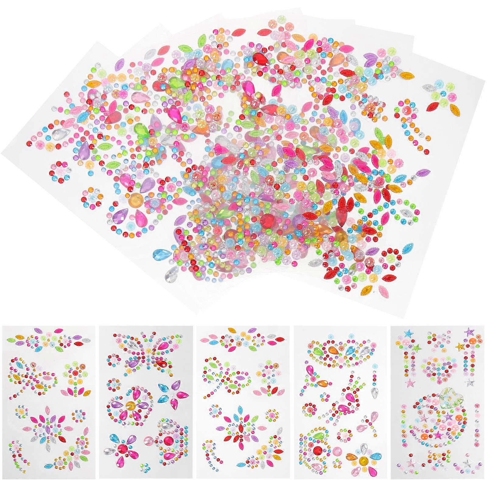 Ornament Stickers 45 Pcs Multi- -Adhesive Gems For Craft Enthusiasts Enhance Imagination And Coordination