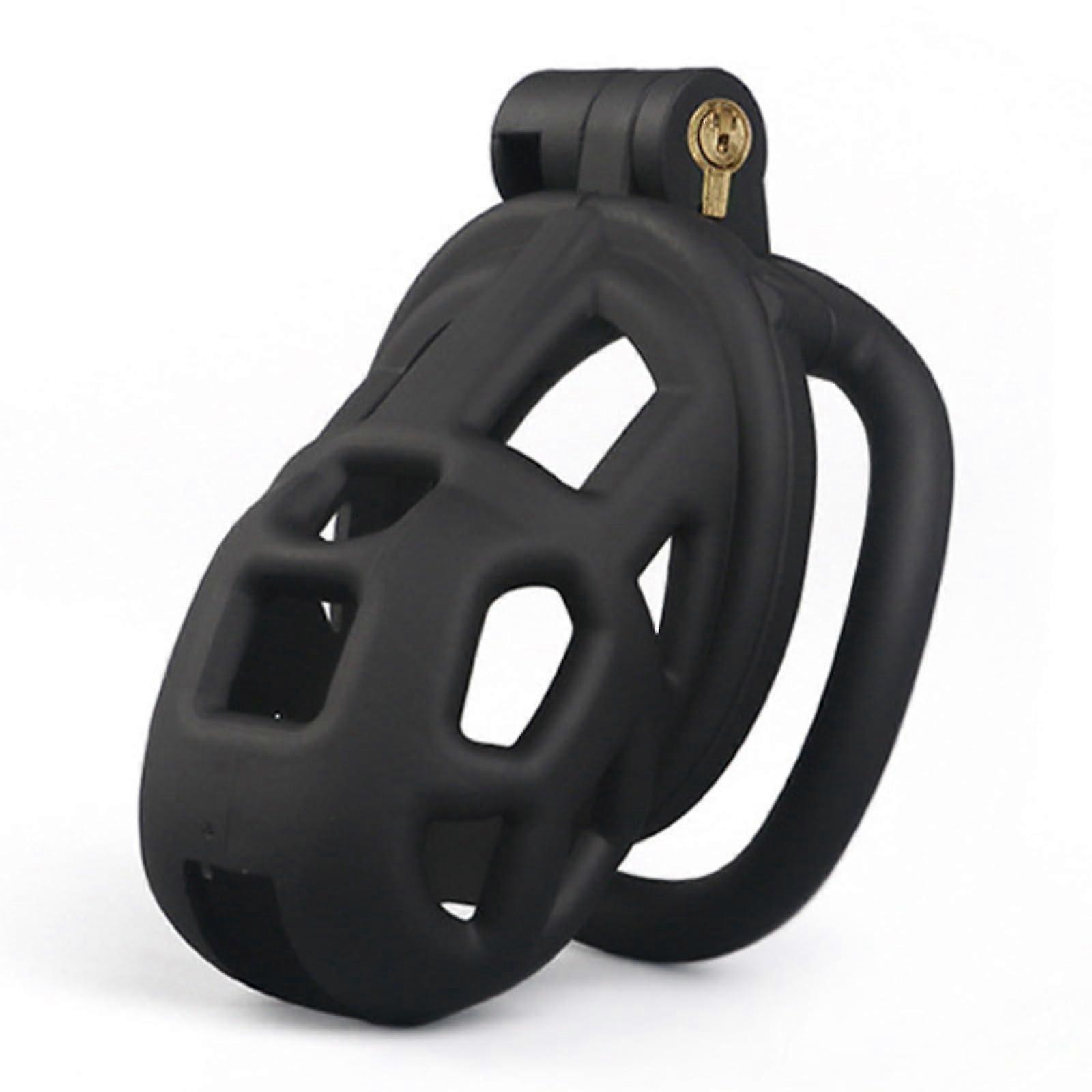 Chastity Cage for Men with 4 Adjustable Arc Rings (42mm/45mm/48mm/52mm) for Fitness Training and Locking Security