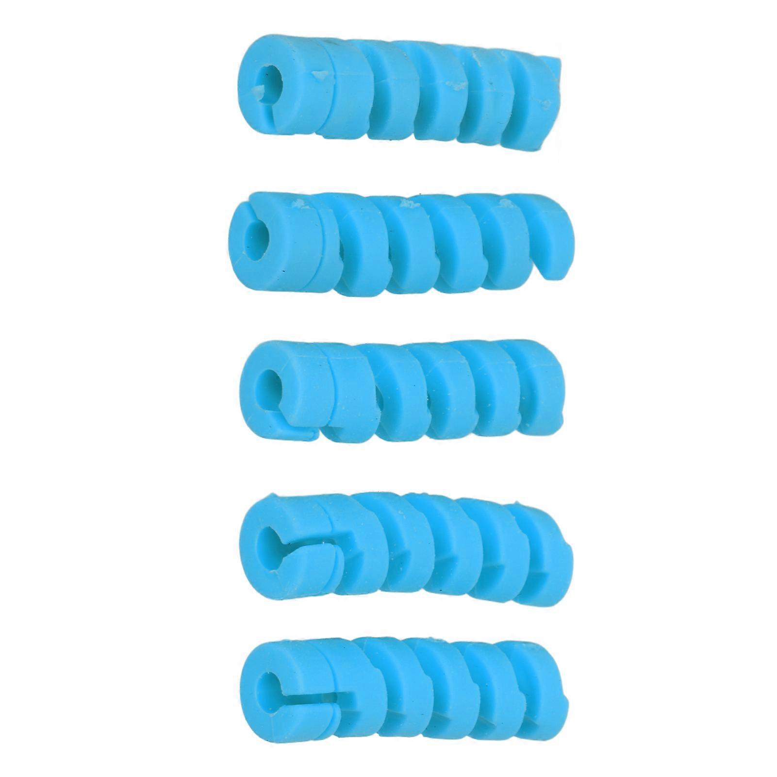 CANSUCC 5Pcs Bicycle Cable Protector Sleeve TPR Blue 35mm x 9mm