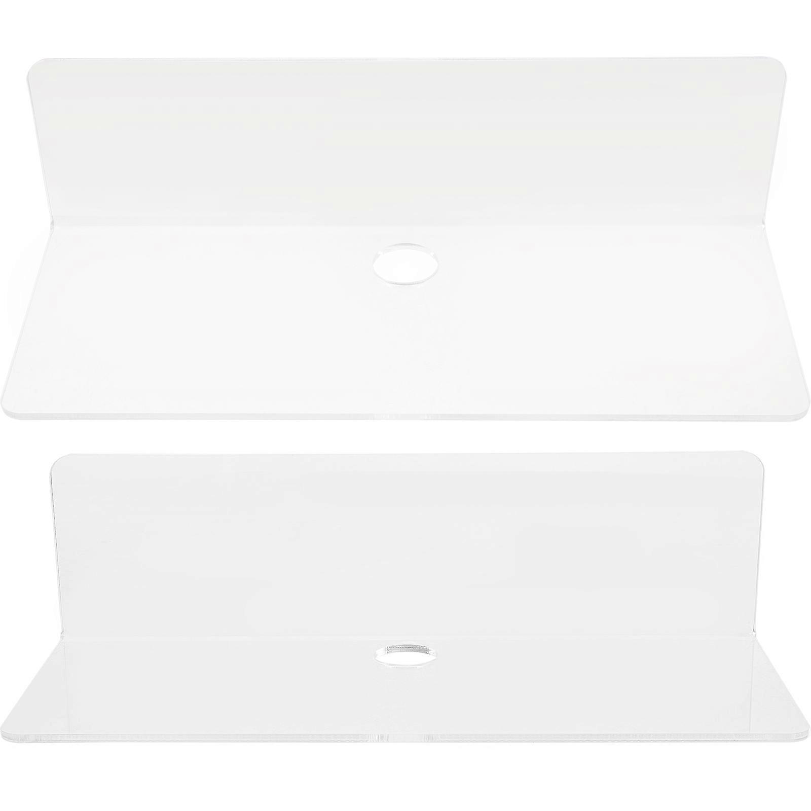 Transparent Wall Floating Shelf Acrylic Rack for 2Pcs Storage Use