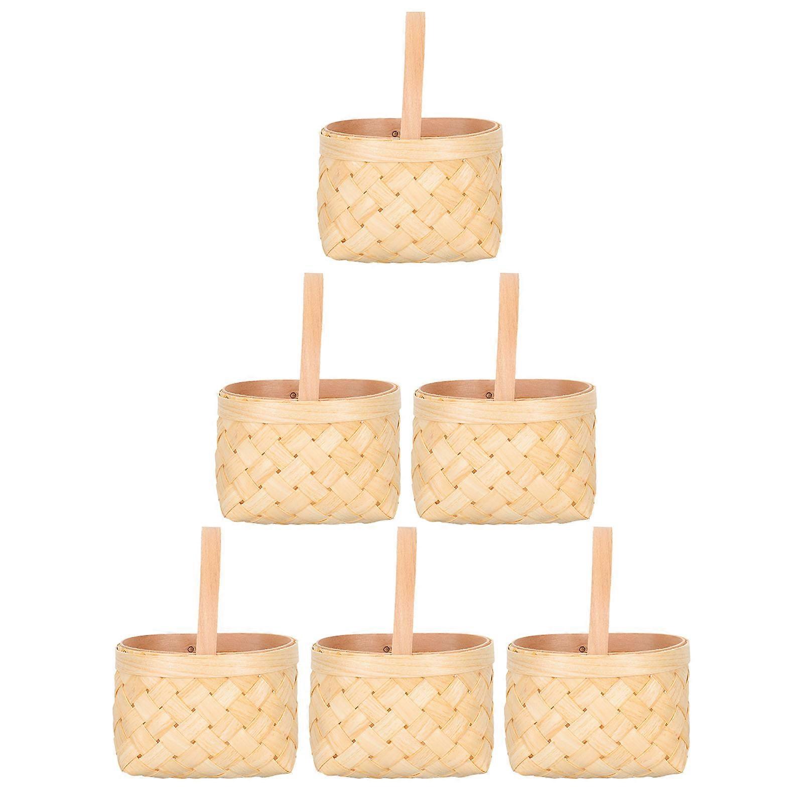 Mini Woven Basket for Candy Storage with Handles 18Pcs Set